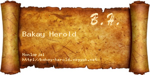 Bakay Herold névjegykártya